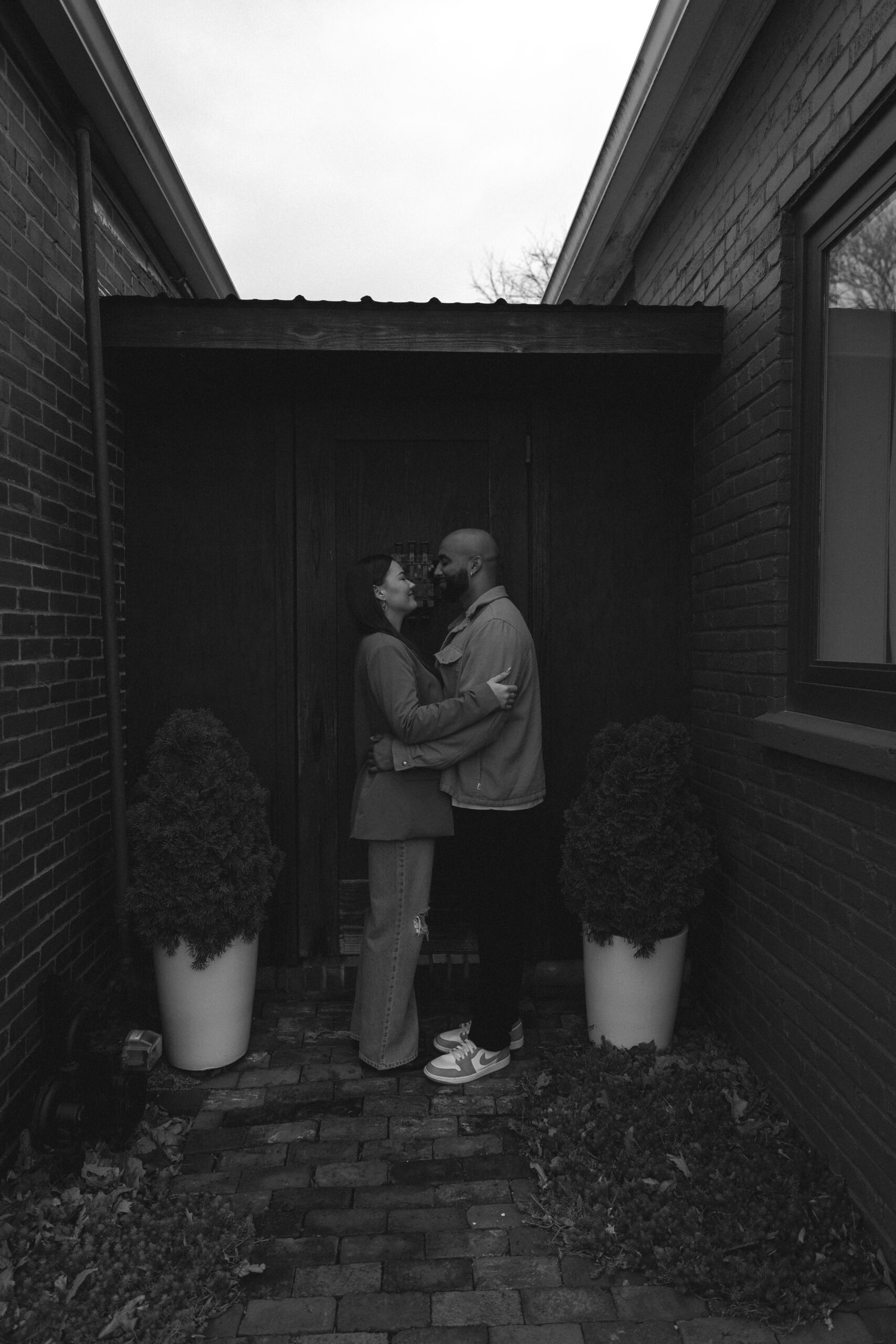 Authentic engagement photos Newburgh Indiana cloudy day