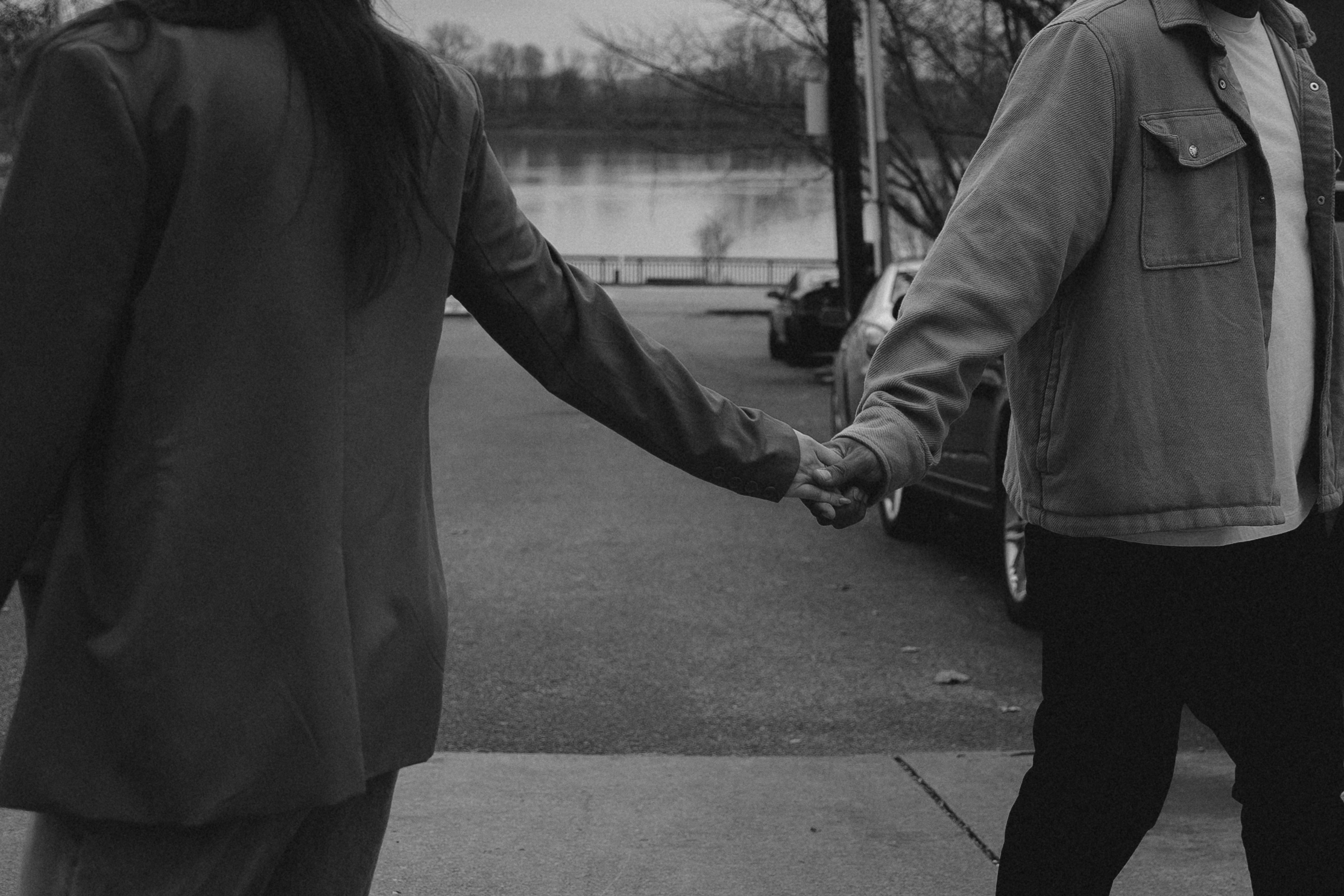 Natural candid engagement portrait Downtown Newburgh