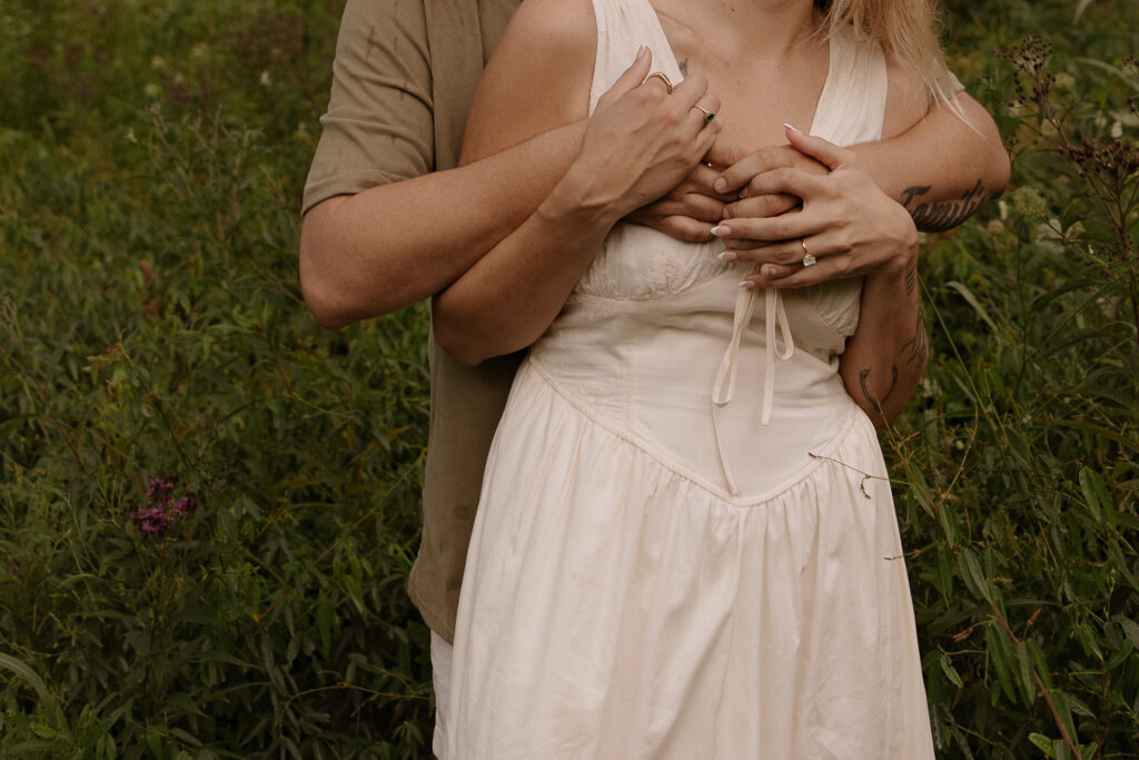 Romantic engagement photos by the lake in Southern Indiana